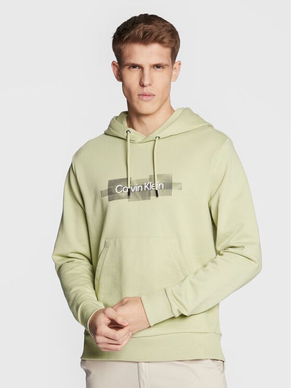 Calvin Klein Calvin Klein Суитшърт Box Striped Logo K10K110761 Зелен Regular Fit