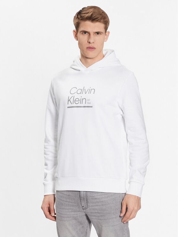 Calvin Klein Calvin Klein Суитшърт Contrast Line Logo K10K111569 Бял Regular Fit