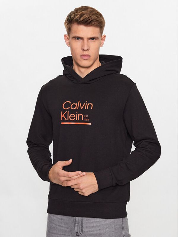 Calvin Klein Calvin Klein Суитшърт Contrast Line Logo K10K111569 Черен Regular Fit