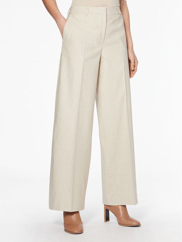 Calvin Klein Calvin Klein Текстилни панталони K20K205226 Бежов Wide Leg