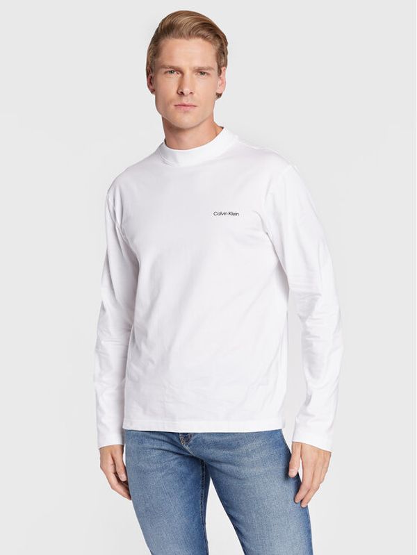 Calvin Klein Calvin Klein Тениска с дълъг ръкав Micro Logo K10K110179 Бял Regular Fit