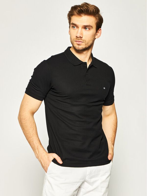 Calvin Klein Calvin Klein Тениска с яка и копчета K10K102964 Черен Regular Fit
