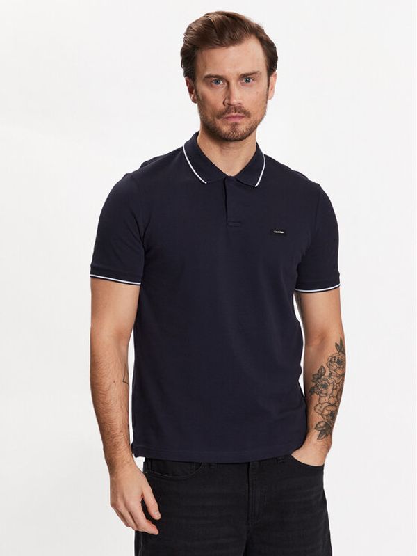 Calvin Klein Calvin Klein Тениска с яка и копчета K10K110596 Тъмносин Slim Fit