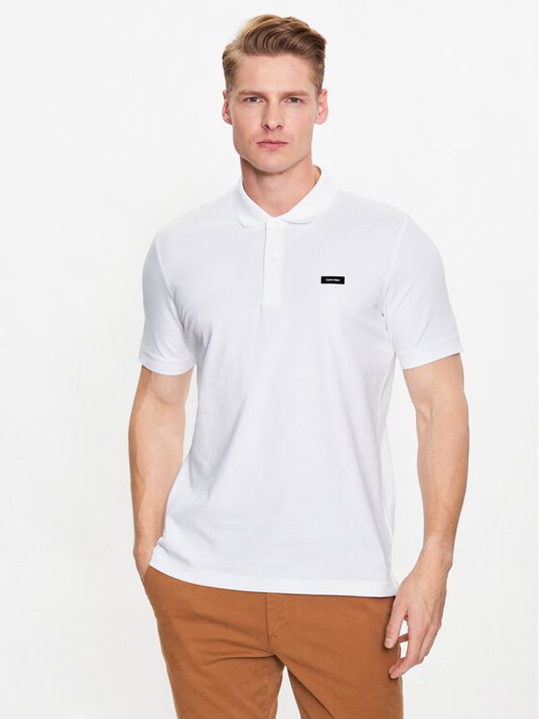 Calvin Klein Calvin Klein Тениска с яка и копчета K10K111196 Бял Regular Fit