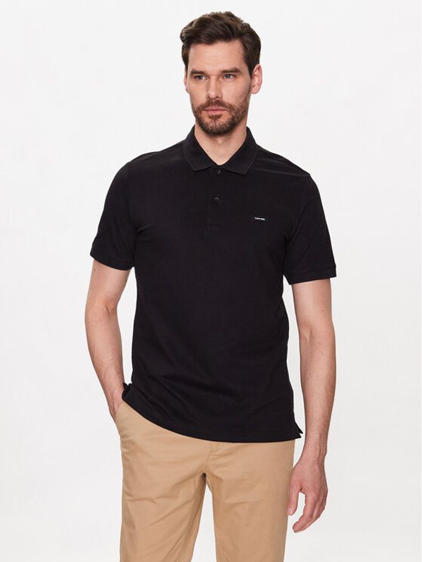 Calvin Klein Calvin Klein Тениска с яка и копчета K10K111196 Черен Slim Fit
