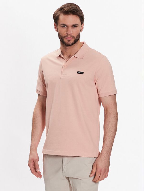 Calvin Klein Calvin Klein Тениска с яка и копчета K10K111196 Оранжев Slim Fit