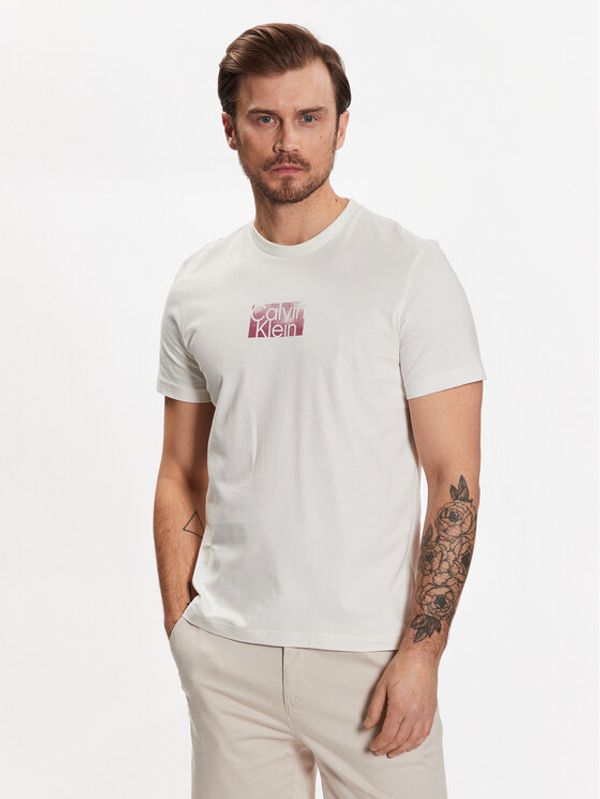 Calvin Klein Calvin Klein Тишърт Cloud Logo K10K111119 Бял Regular Fit