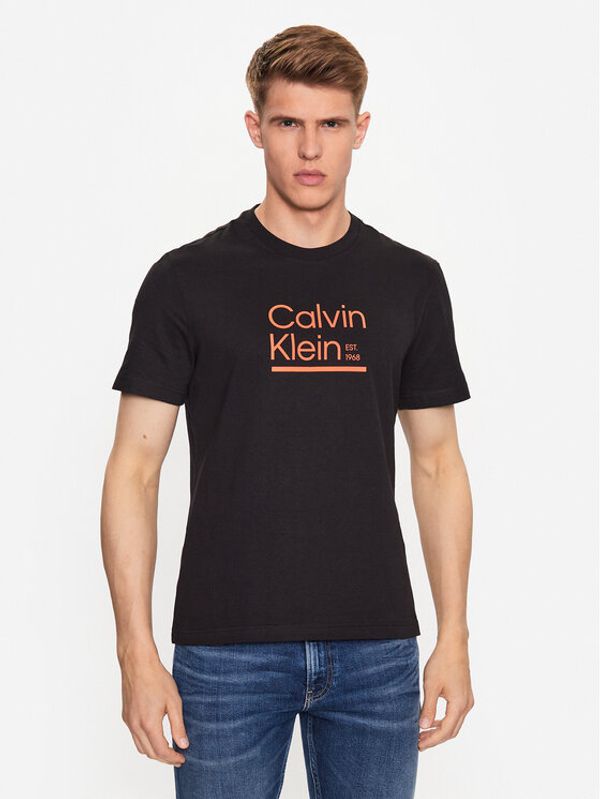 Calvin Klein Calvin Klein Тишърт Contrast Line Logo K10K111538 Черен Regular Fit