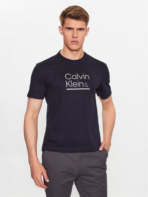 Calvin Klein Calvin Klein Тишърт Contrast Line Logo K10K111538 Тъмносин Regular Fit
