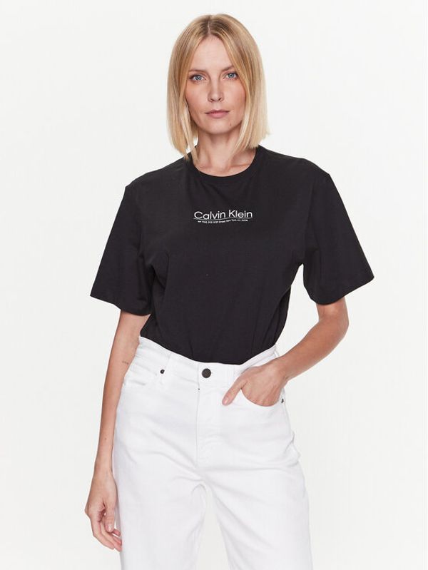 Calvin Klein Calvin Klein Тишърт Coordinates Logo Graphic K20K204996 Черен Regular Fit