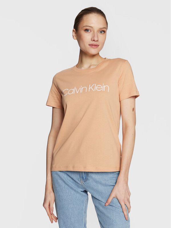 Calvin Klein Calvin Klein Тишърт Core Logo K20K202142 Бежов Regular Fit