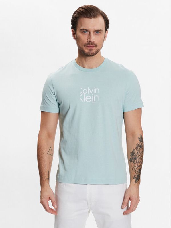 Calvin Klein Calvin Klein Тишърт Matte Front Logo T-Shirt K10K111122 Син Regular Fit