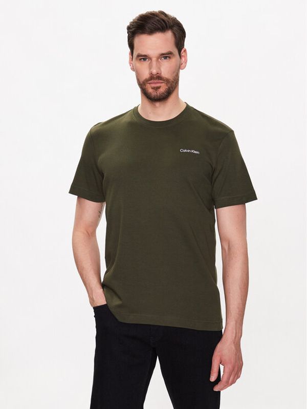 Calvin Klein Calvin Klein Тишърт Micro Logo Interlock K10K109894 Зелен Reglan Fit
