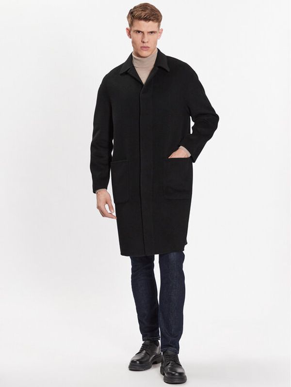 Calvin Klein Calvin Klein Вълнено палто K10K111601 Черен Regular Fit