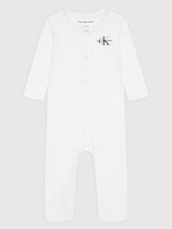 Calvin Klein Jeans Calvin Klein Jeans Бебешки гащеризон без стъпала Monogram IN0IN00034 Бял Regular Fit