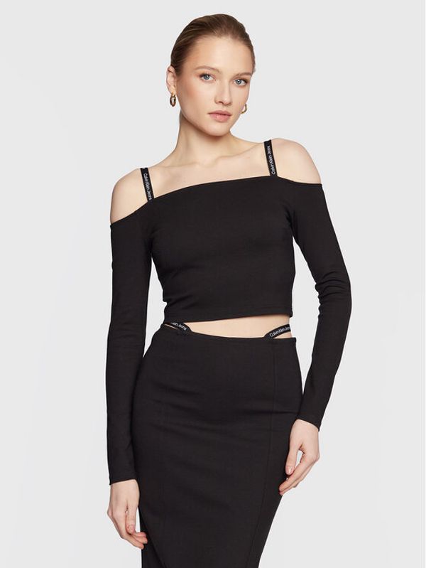 Calvin Klein Jeans Calvin Klein Jeans Блуза J20J220294 Черен Cropped Fit