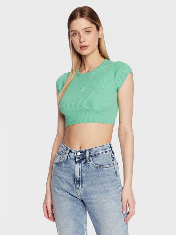 Calvin Klein Jeans Calvin Klein Jeans Блуза J20J220709 Зелен Cropped Fit
