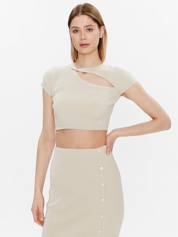 Calvin Klein Jeans Calvin Klein Jeans Блуза J20J221129 Екрю Slim Fit