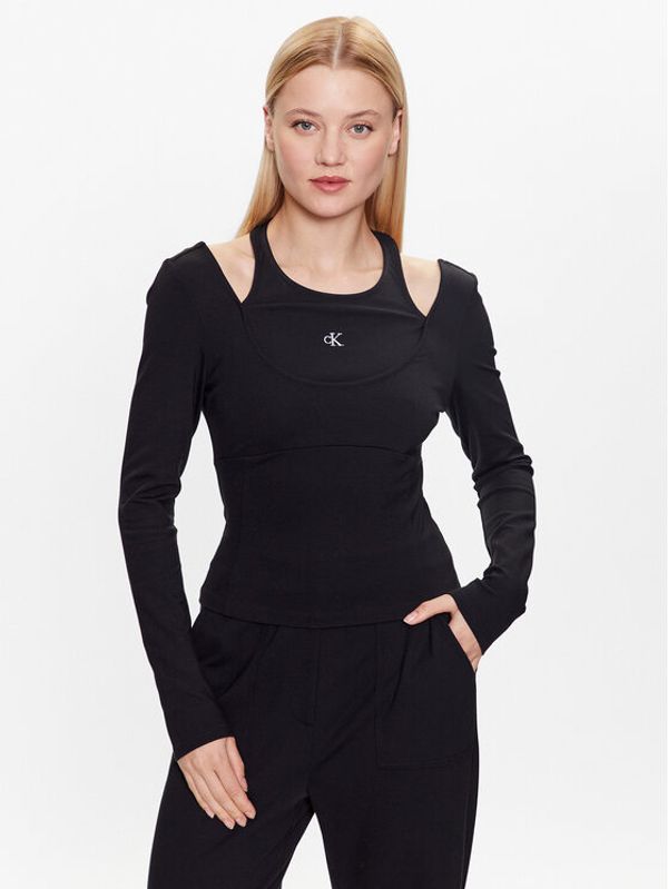 Calvin Klein Jeans Calvin Klein Jeans Блуза J20J221416 Черен Slim Fit