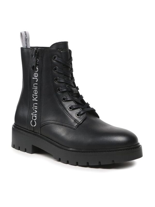 Calvin Klein Jeans Calvin Klein Jeans Ботуши Combat Mid Laceup Boot W Zip YM0YM00262 Черен