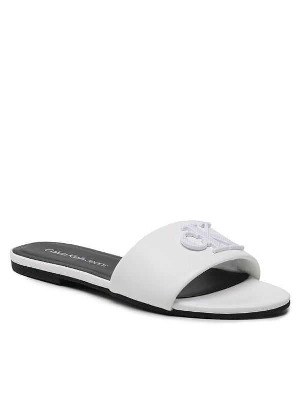 Calvin Klein Jeans Calvin Klein Jeans Чехли Flat Sandal Slide Hw YW0YW00952 Бял