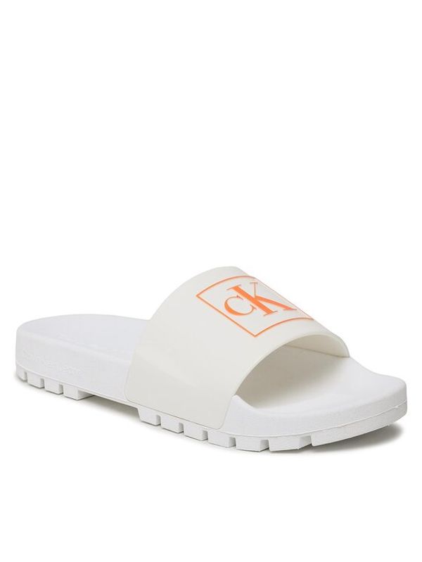 Calvin Klein Jeans Calvin Klein Jeans Чехли Truck Slide Monogram Rubber W YW0YW00893 Бял