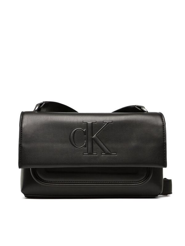 Calvin Klein Jeans Calvin Klein Jeans Дамска чанта Sculpted Ew Flap25 Pipping K60K610308 Черен