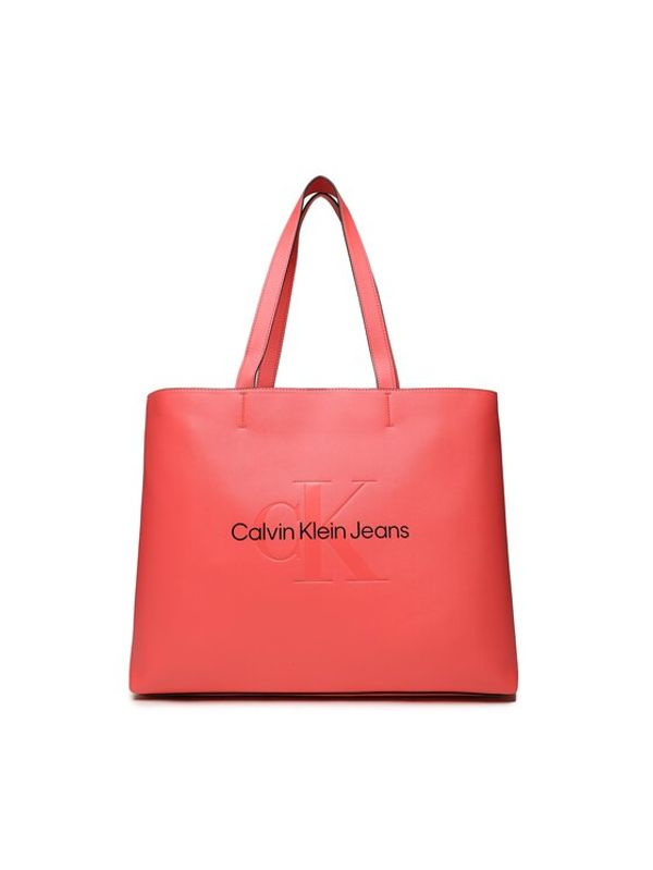 Calvin Klein Jeans Calvin Klein Jeans Дамска чанта Sculpted Slim Tote34 Mono K60K610825 Коралов
