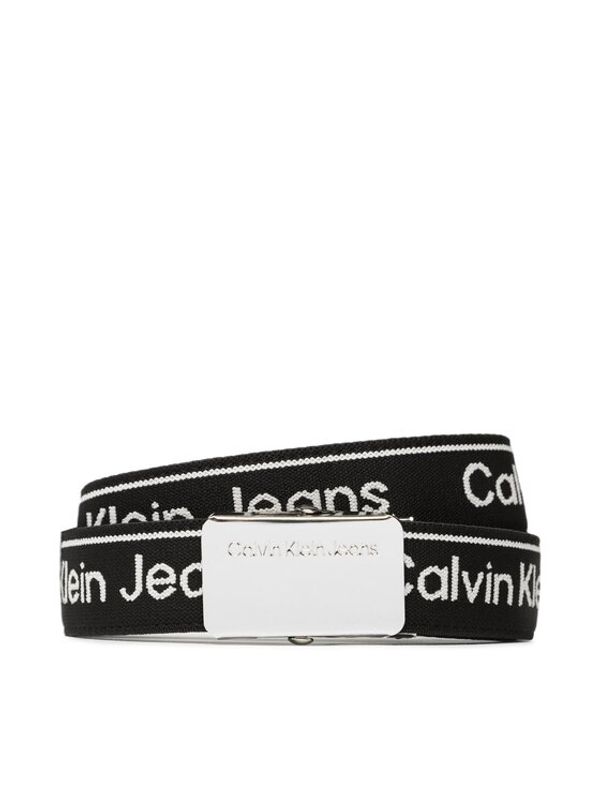 Calvin Klein Jeans Calvin Klein Jeans Детски колан Logo Taupe Buckle Belt IU0IU00393 Черен