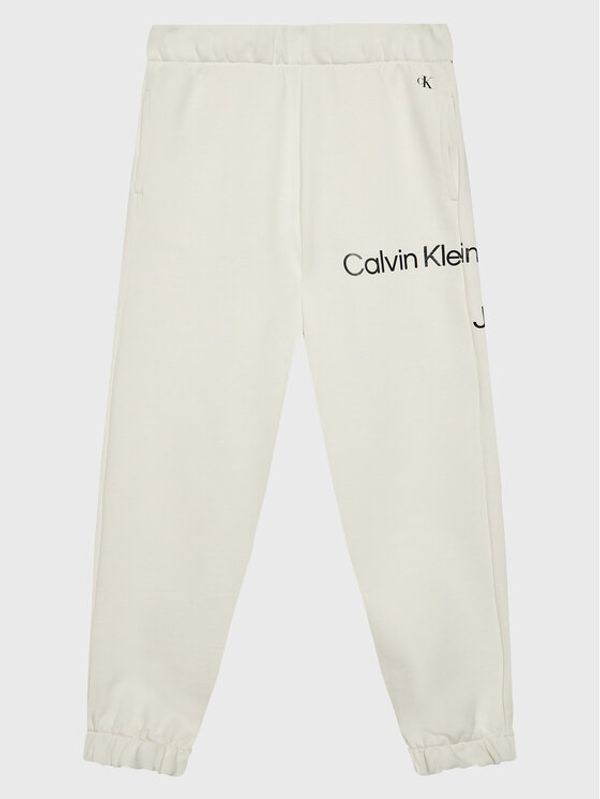 Calvin Klein Jeans Calvin Klein Jeans Долнище анцуг Disrupted Inst. Logo IU0IU00323 Бежов Regular Fit