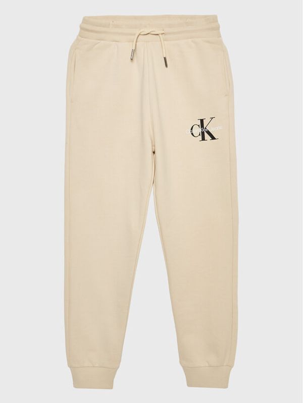 Calvin Klein Jeans Calvin Klein Jeans Долнище анцуг Monogram Logo IU0IU00285 Бежов Regular Fit