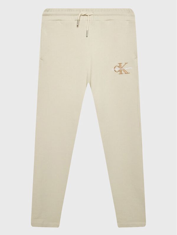 Calvin Klein Jeans Calvin Klein Jeans Долнище анцуг Monogram Off Placed IG0IG01607 Екрю Regular Fit