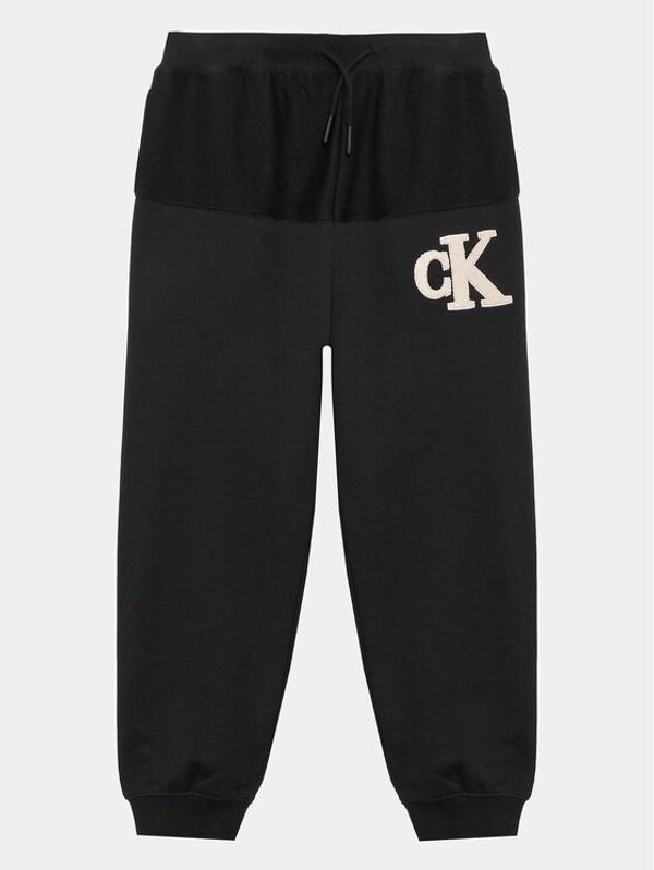 Calvin Klein Jeans Calvin Klein Jeans Долнище анцуг Towelling Logopack IB0IB01677 Черен Regular Fit