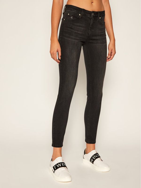 Calvin Klein Jeans Calvin Klein Jeans Дънки Skinny Fit Mid Rise J20J214099 Черен Skinny Fit