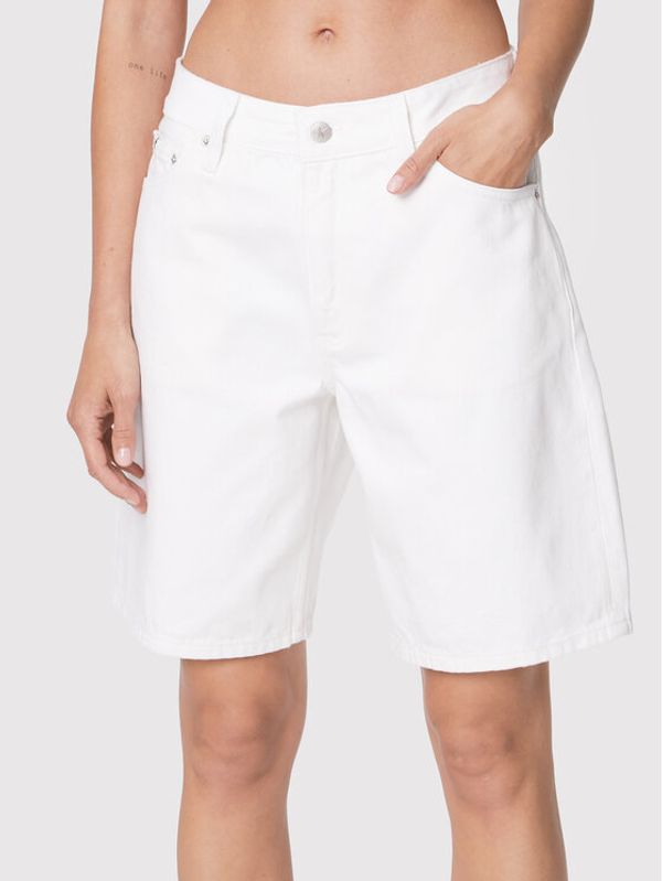 Calvin Klein Jeans Calvin Klein Jeans Дънкови шорти J20J218808 Бял Straight Fit