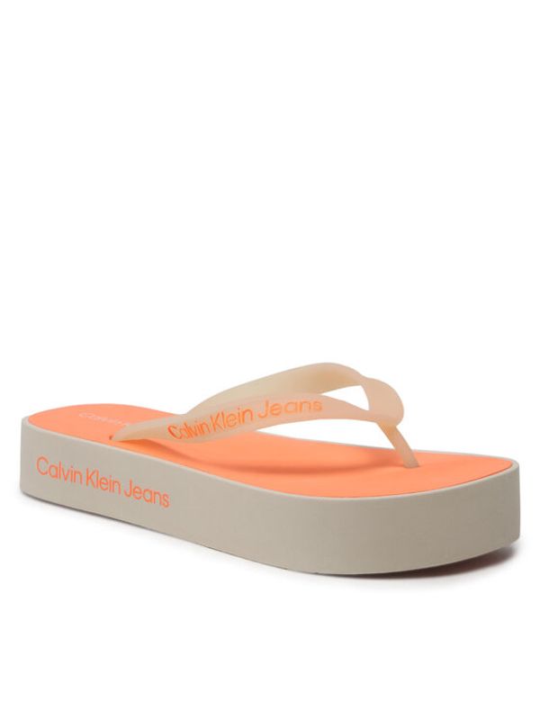 Calvin Klein Jeans Calvin Klein Jeans Джапанки Beach Sandal Flatform Logo YW0YW01092 Бежов