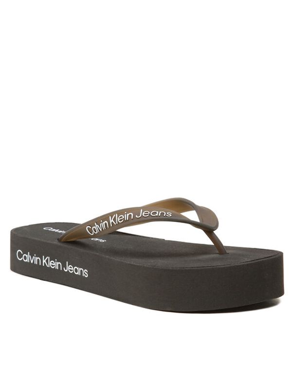 Calvin Klein Jeans Calvin Klein Jeans Джапанки Beach Sandal Flatform Logo YW0YW01092 Черен