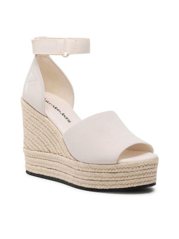 Calvin Klein Jeans Calvin Klein Jeans Еспадрили Wedge Sandal Wide Su Con YW0YW00963 Бял
