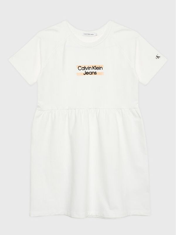 Calvin Klein Jeans Calvin Klein Jeans Ежедневна рокля Hero Logo IG0IG01973 Бял Regular Fit
