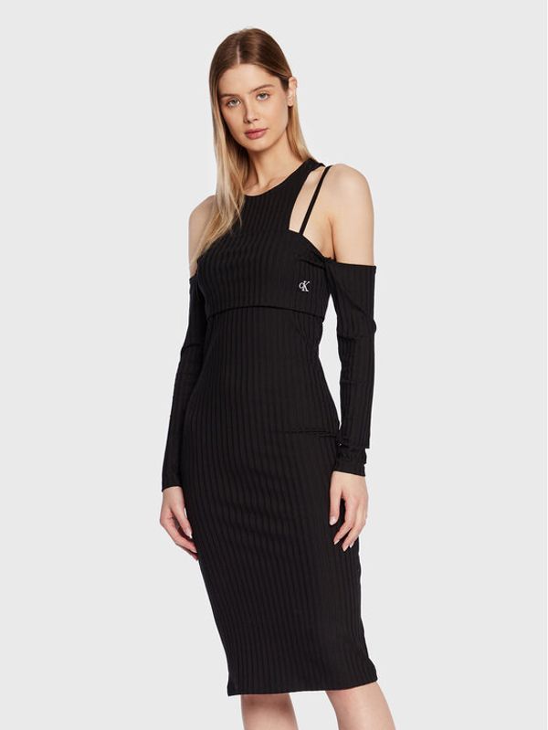 Calvin Klein Jeans Calvin Klein Jeans Ежедневна рокля J20J220746 Черен Slim Fit