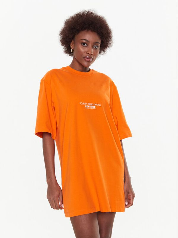 Calvin Klein Jeans Calvin Klein Jeans Ежедневна рокля J20J220755 Оранжев Relaxed Fit