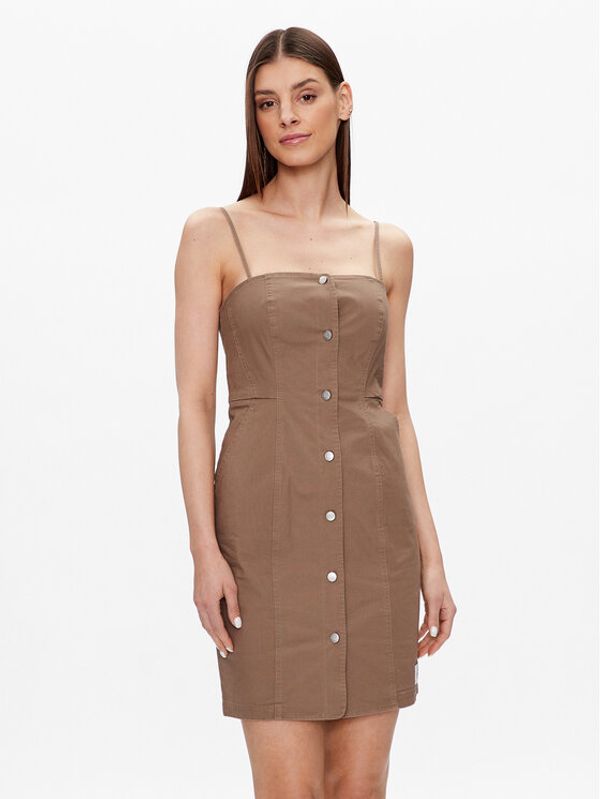 Calvin Klein Jeans Calvin Klein Jeans Ежедневна рокля J20J220764 Бежов Slim Fit