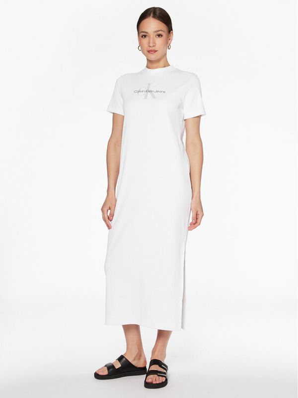Calvin Klein Jeans Calvin Klein Jeans Ежедневна рокля J20J221519 Бял Relaxed Fit