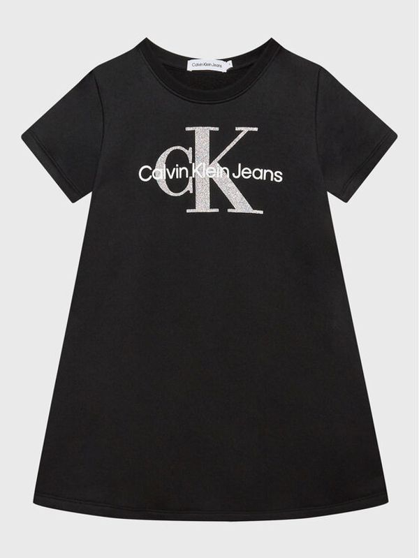 Calvin Klein Jeans Calvin Klein Jeans Ежедневна рокля Monogram Metallic IG0IG01835 Черен Regular Fit