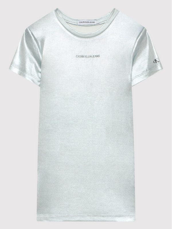 Calvin Klein Jeans Calvin Klein Jeans Ежедневна рокля Silver Coated IG0IG01212 Сребрист Regular Fit