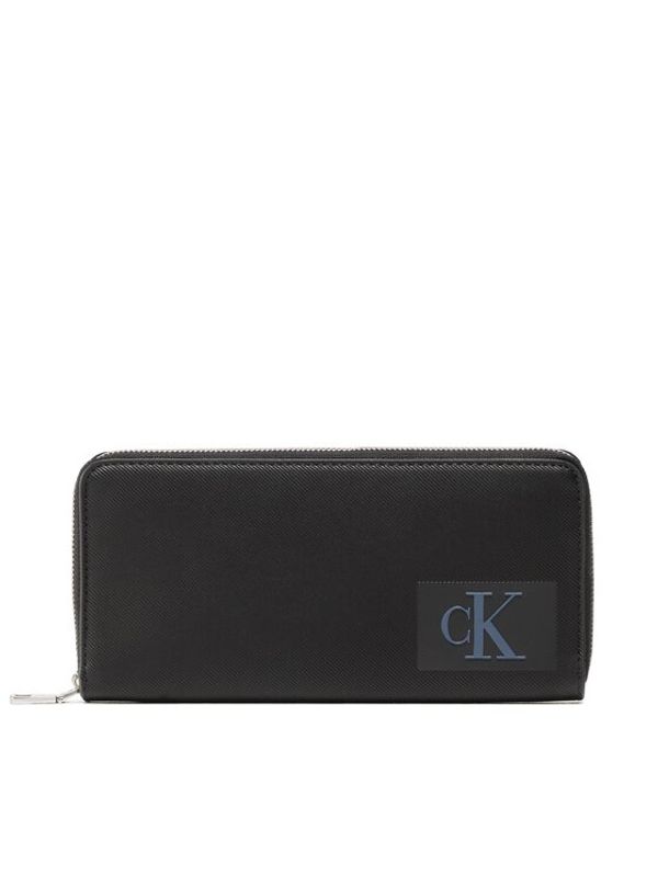 Calvin Klein Jeans Calvin Klein Jeans Голям дамски портфейл Sculpted Zip Around Twill K60K610350 Черен