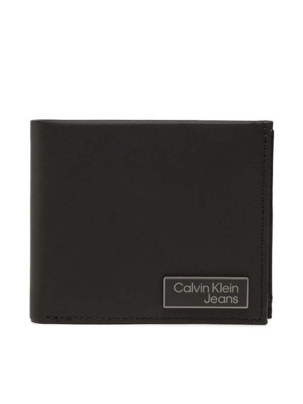 Calvin Klein Jeans Calvin Klein Jeans Голям мъжки портфейл Logo Plaque Bifold Extra K50K510131 Черен
