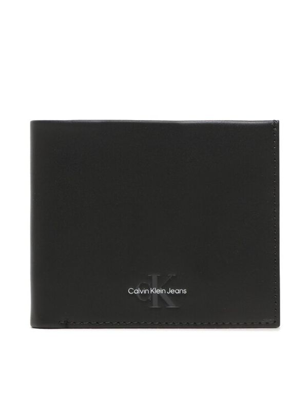 Calvin Klein Jeans Calvin Klein Jeans Голям мъжки портфейл Monogram Soft Bifold W/Coin K50K510724 Черен