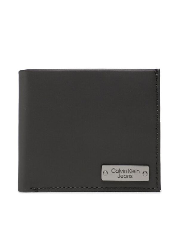 Calvin Klein Jeans Calvin Klein Jeans Голям мъжки портфейл Plaque Bifold W/Coin K50K510445 Черен