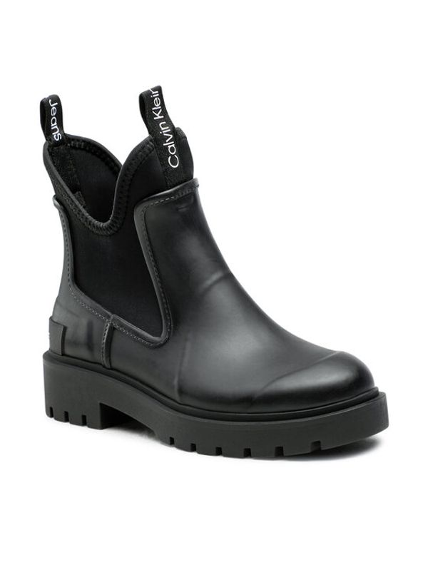 Calvin Klein Jeans Calvin Klein Jeans Гумени ботуши Mid Rainboot Chelsea YW0YW01034 Черен